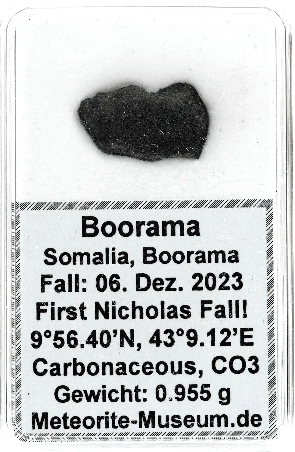 Boorama Meteorit CO3 (Motiv I): Einzigartig: Der erste Nikolaus-Meteoritenfall vom 06.12.2023 - Als der Himmel Geschichte schrieb