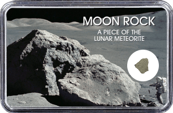 Mond Meteorit NWA 12697 (Motiv: Astronaut mit Mondgestein und Felsen)