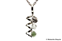 Multi-Stein-Anhänger (Moldavit, Campo del Cielo & Herkimer "Diamant" | Natura | 925er Silber) - 3,60 g Multi-Stein-Anhänger (Moldavit, Campo del Cielo & Herkimer "Diamant" | Natura | 925er Silber) - 3,60 g