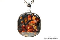 Stein-Eisen-Meteorit-Anhänger (Sericho | Scheibe | 925er Silber) - 9,10 g Stein-Eisen-Meteorit-Anhänger (Sericho | Scheibe | 925er Silber) - 9,10 g