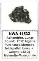 NWA 11532 Mond Meteorit - 0,580 g NWA 11532 Mond Meteorit - 0,580 g
