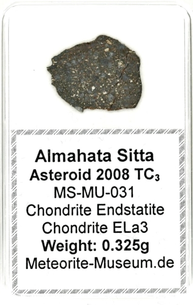 Almahata Sitta Meteorit (MS-MU-031: Enstatit-Chondrit > ELa3) - 0,325 g