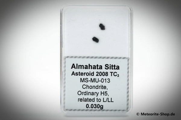 Almahata Sitta Meteorit (MS-MU-013: Gewöhnlicher Chondrit > H5, L/LL) - 0,030 g