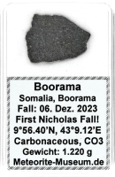Boorama Meteorit - 1,220 g - " Erster Historischer Nikolaus Fall am 06.12.2023 in der Meteoriten Geschichte " Boorama Meteorit - 1,220 g - " Erster Historischer Nikolaus Fall am 06.12.2023 in der Meteoriten Geschichte "