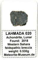 Lahmada 020 Mond Meteorit - 0,530 g Lahmada 020 Mond Meteorit - 0,530 g