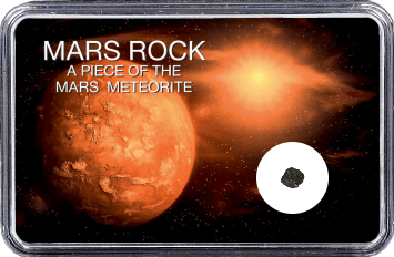 Mars Meteorit NWA 10628 (Motiv: Mars mit Sonne und Weltall)