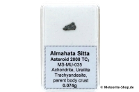 Almahata Sitta Meteorit (MS-MU-035: Ureilit > Trachyandesit) - 0,074 g Almahata Sitta Meteorit (MS-MU-035: Ureilit > Trachyandesit) - 0,074 g