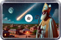 Boorama Meteorit (Motiv VII: Erster historischer Nikolaus-Meteoritenfall am 06.12.2023 in Boorama, Somalia) - 115,00 mg Boorama Meteorit (Motiv VII: Erster historischer Nikolaus-Meteoritenfall am 06.12.2023 in Boorama, Somalia) - 115,00 mg