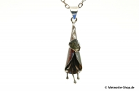 Moldavit-Anhänger (Tektit | Natura | Lilie | 925er Silber) - 3,70 g Moldavit-Anhänger (Tektit | Natura | Lilie | 925er Silber) - 3,70 g