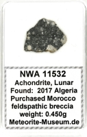 NWA 11532 Mond Meteorit - 0,450 g NWA 11532 Mond Meteorit - 0,450 g