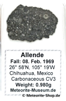 Allende Meteorit - 0,980 g Allende Meteorit - 0,980 g