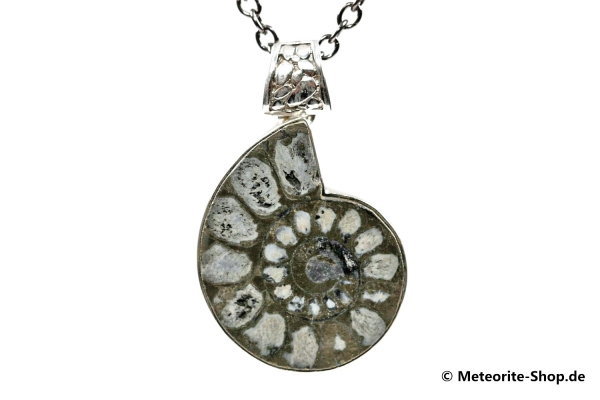 Ammonit-Anhänger (Fossil | Scheibe | 925er Silber) - 8,60 g