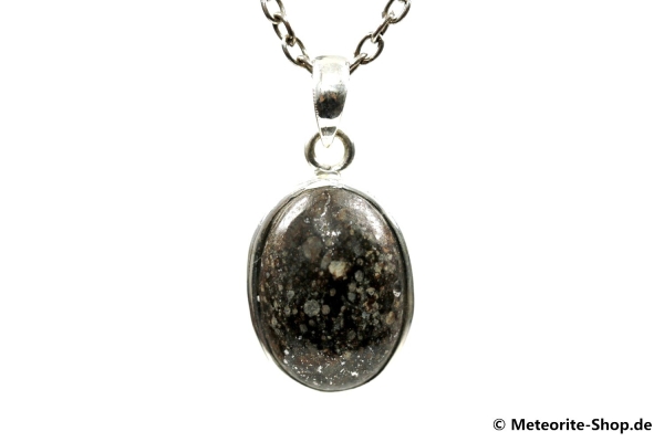 Stein-Meteorit-Anhänger (NWA 869 | Cabochon | 925er Silber) - 6,70 g