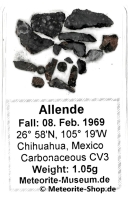 Allende Meteorit - 1,05 g Allende Meteorit - 1,05 g