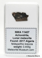 NWA 11407 Mond Meteorit - 0,455 g NWA 11407 Mond Meteorit - 0,455 g