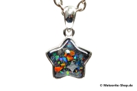 Eisen-Meteorit-Anhänger (Muonionalusta Sternschnuppe & Stern | Stern | Synthetic Opal | 925er Silber) - 2,10 g Eisen-Meteorit-Anhänger (Muonionalusta Sternschnuppe & Stern | Stern | Synthetic Opal | 925er Silber) - 2,10 g