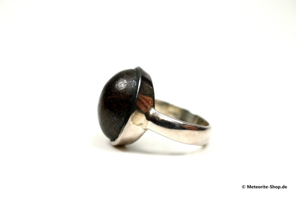 Stein-Meteorit-Ring (NWA 869 | Cabochon | Gr. 57 | 925er Silber) - 9,15 g