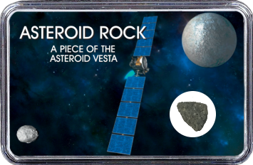 Vesta Meteorit Sariçiçek (Motiv: Vesta mit Merkur und Raumsonde Dawn)