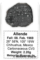 Allende Meteorit - 2,20 g Allende Meteorit - 2,20 g