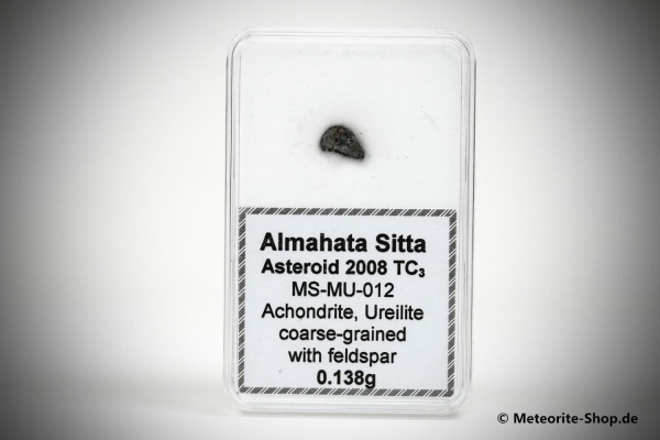 Almahata Sitta Meteorit (MS-MU-012: Ureilit > pyroxen-reich, grobkörnig > einmalig) - 0,138 g