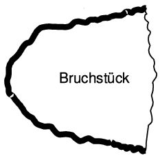 Schema eines Meteoriten-Bruchstücks