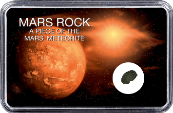 Mars Meteorit NWA 6963 (Motiv: Mars mit Sonne und Weltall)