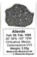 Allende Meteorit - 2,20 g Allende Meteorit - 2,20 g
