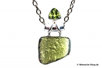 Moldavit-Anhänger (Tektit & Peridot | Natura | 925er Silber) - 4,40 g Moldavit-Anhänger (Tektit & Peridot | Natura | 925er Silber) - 4,40 g