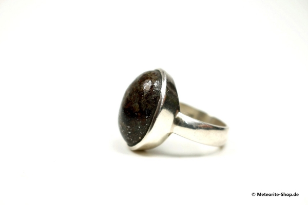 Stein-Meteorit-Ring (NWA 869 | Cabochon | Gr. 55 | 925er Silber) - 9,10 g