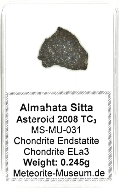 Almahata Sitta Meteorit (MS-MU-031: Enstatit-Chondrit > ELa3) - 0,245 g
