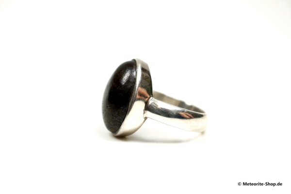 Stein-Meteorit-Ring (NWA 869 | Cabochon | Gr. 58 | 925er Silber) - 8,75 g