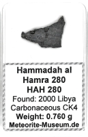 HaH 280 Meteorit - 0,760 g HaH 280 Meteorit - 0,760 g