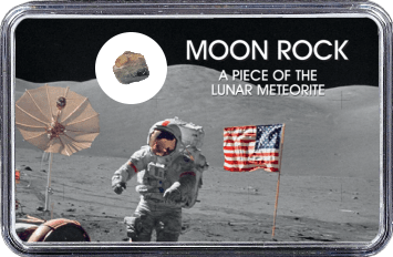 Mond Meteorit NWA 11407 (Motiv: Astronaut mit US-Flagge I)