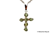 Moldavit-Anhänger (Tektit | Kreuz | 925er Silber ) - 3,10 g Moldavit-Anhänger (Tektit | Kreuz | 925er Silber ) - 3,10 g