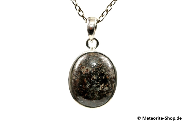 Stein-Meteorit-Anhänger (NWA 869 | Cabochon | 925er Silber) - 6,40 g