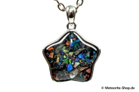 Eisen-Meteorit-Anhänger (Muonionalusta Sternschnuppen | Stern | Synthetic Opal | 925er Silber) - 4,90 g Eisen-Meteorit-Anhänger (Muonionalusta Sternschnuppen | Stern | Synthetic Opal | 925er Silber) - 4,90 g