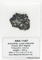 NWA 11407 Mond Meteorit - 1,560 g NWA 11407 Mond Meteorit - 1,560 g