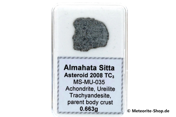 Almahata Sitta Meteorit (MS-MU-035: Ureilit > Trachyandesit) - 0,663 g