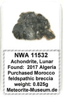 NWA 11532 Mond Meteorit - 0,825 g NWA 11532 Mond Meteorit - 0,825 g