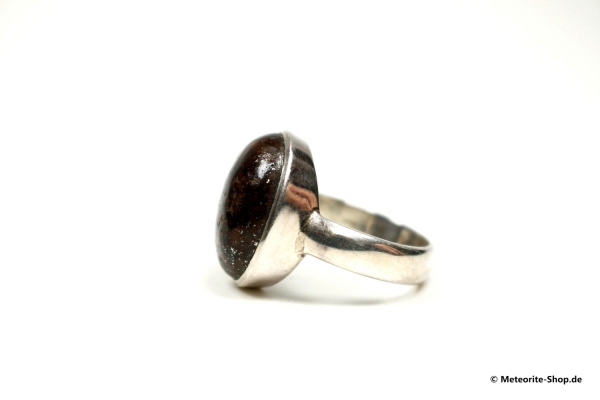 Stein-Meteorit-Ring (NWA 869 | Cabochon | Gr. 58 | 925er Silber) - 9,00 g