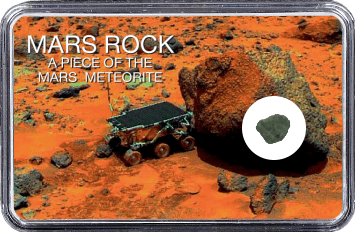 Mars Meteorit NWA 6963 (Motiv: Mars Rover Sojourner mit Felsen und Marsgestein)