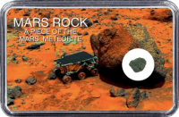 Mars Meteorit NWA 6963 (Motiv: Mars Rover Sojourner mit Felsen und Marsgestein) Mars Meteorit NWA 6963 (Motiv: Mars Rover Sojourner mit Felsen und Marsgestein)
