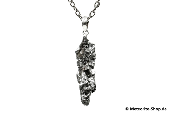 Eisen-Meteorit-Anhänger (Campo del Cielo | Natura | 925er Silber) - 5,70 g