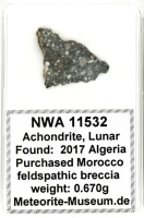NWA 11532 Mond Meteorit - 0,670 g NWA 11532 Mond Meteorit - 0,670 g