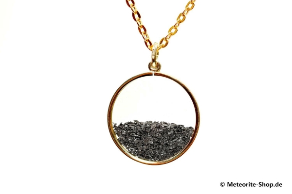 Eisen-Meteorit-Medaillon (Muonionalusta | Meteoritenstaub | Vergoldet) - 5,00 g