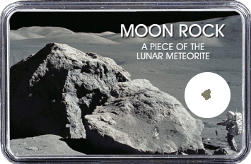 Mond Meteorit NWA 11532 (Motiv: Astronaut mit Mondgestein und Felsen)