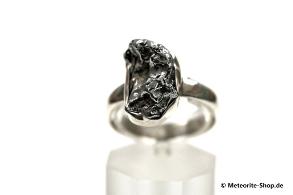 Eisen-Meteorit-Ring (Campo del Cielo | Gefasst | Gr. 58 | 925er Silber) - 5,90 g