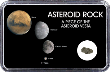 Vesta Meteorit Sariçiçek (Motiv: Vesta mit Ceres, Erdmond, Merkur und Mars)