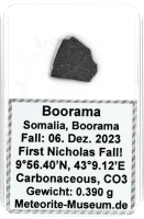 Boorama Meteorit - 0,390 g - " Erster Historischer Nikolaus Fall am 06.12.2023 in der Meteoriten Geschichte " Boorama Meteorit - 0,390 g - " Erster Historischer Nikolaus Fall am 06.12.2023 in der Meteoriten Geschichte "
