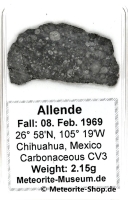 Allende Meteorit - 2,15 g Allende Meteorit - 2,15 g